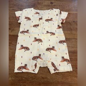 Cream Tiger Print Baby Romper